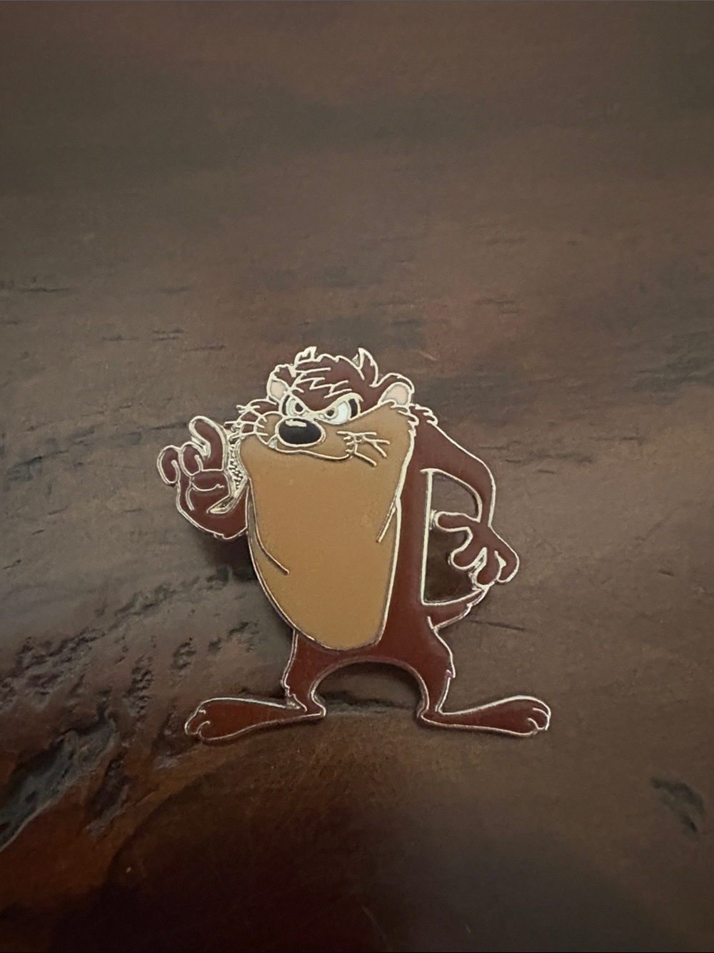 Looney Tunes Taz Enamel Pin - Brown and Tan Home Art Accent